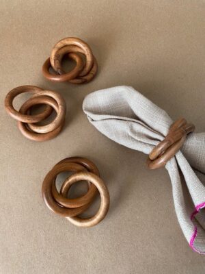 Wood Bangles Napkin Rings -Set of 4