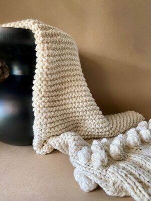Aran Hand Knit Blanket